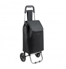 Sac trolley pliable de courses de couleur noire