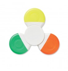 Hand-spinner anti-stress avec 3 surligneurs colorés 