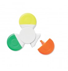 Hand-spinner anti-stress avec 3 surligneurs colorés 