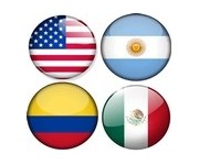 U.S.A, Argentine, Colombie, Mexique